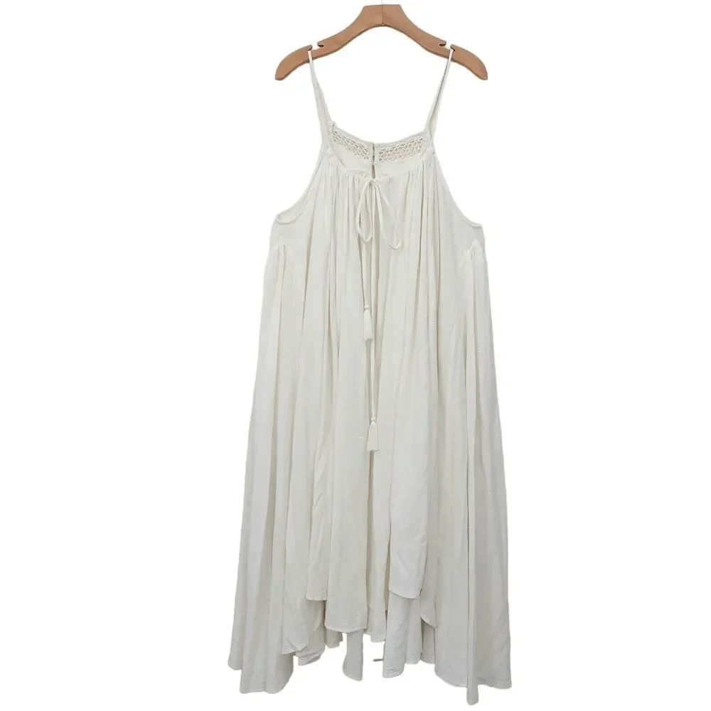 Free People Endless Mancora Maxi Dress Womens Small Ivory Boho Cottagecore